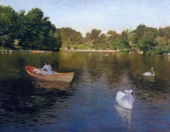 William Merritt Chase : On the Lake Central Park II